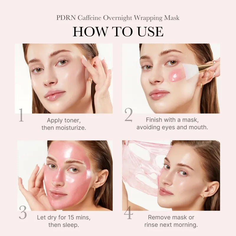 Ночная маска-пленка с полинуклеотидами и кофеином Medicube PDRN Pink Caffeine Night Wrapping Mask 75 ml