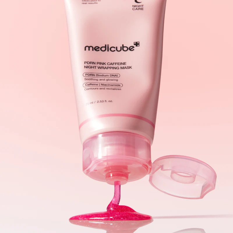 Ночная маска-пленка с полинуклеотидами и кофеином Medicube PDRN Pink Caffeine Night Wrapping Mask 75 ml