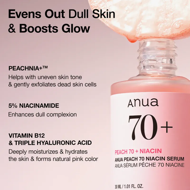 Сироватка з екстрактом персика та ніацинамідом Anua Peach 70% Niacin Serum 30ml