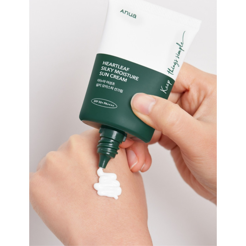 Зволожувальний сонцезахисний крем SPF 50+ Anua Heartleaf Silky Moisture Suncream SPF 50+ 50ml