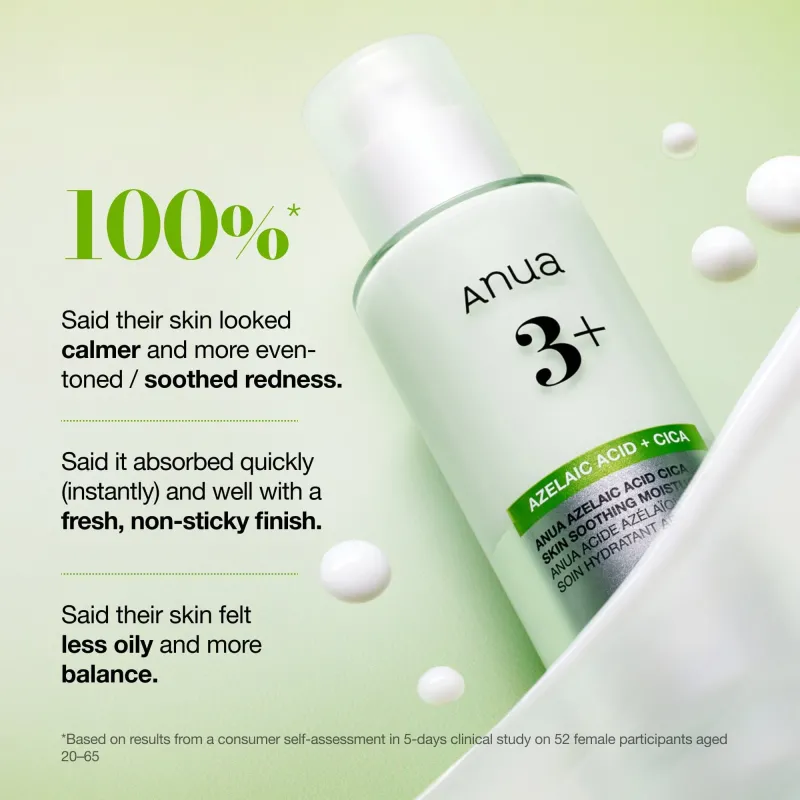 Зволожувальний крем з азелаїновою кислотою та ціка-комплексом Anua Azelaic Acid Cica Skin Soothing Moisturizer 100 ml