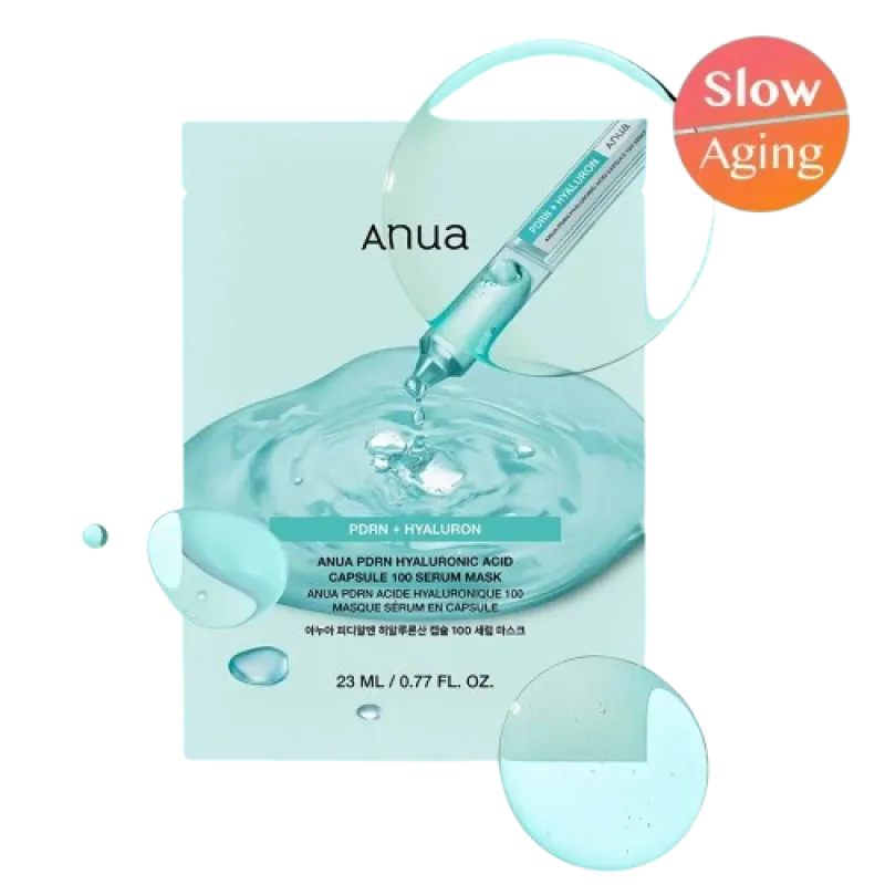 Зволожуюча тканинна маска з PDRN та гіалуроновою кислотою Anua PDRN Hyaluronic Acid Capsule 100 Serum Mask 23 ml