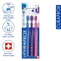 Набор детских зубных щеток UltraSoft 0.09 mm Curaprox Toothbrush kids trio pack (3 шт.)