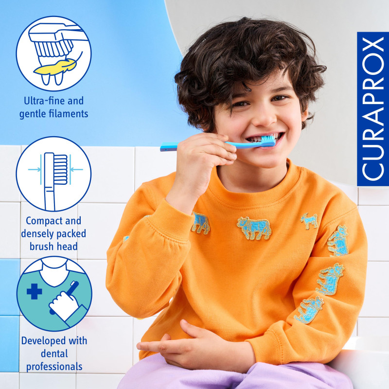Набір дитячих зубних щіток UltraSoft 0.09 mm Curaprox Toothbrush kids trio pack (3 шт.)