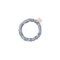 Тонка шовкова резинка сіро-блакитна Mon Mou SILK SLIM SCRUNCHIE GRAY BLUE
