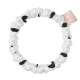 Тонкая шелковая резинка белая в черный горох Mon Mou SILK SLIM SCRUNCHIE BLACK POINT