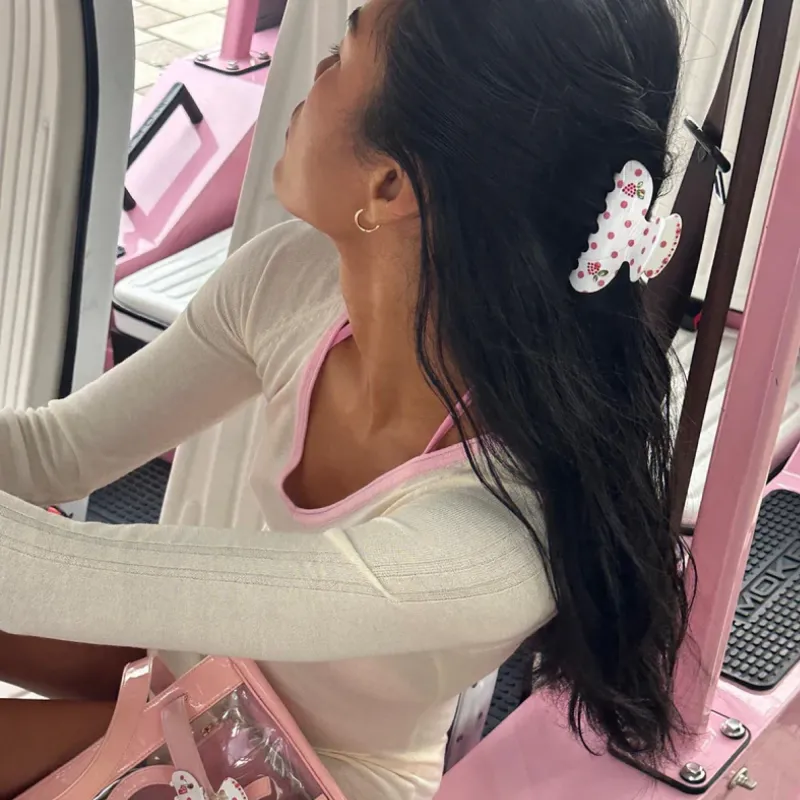 Крабик для волос "Coconut Berry Dot" Emi Jay Sweetheart Clip in Coconut Berry Dot
