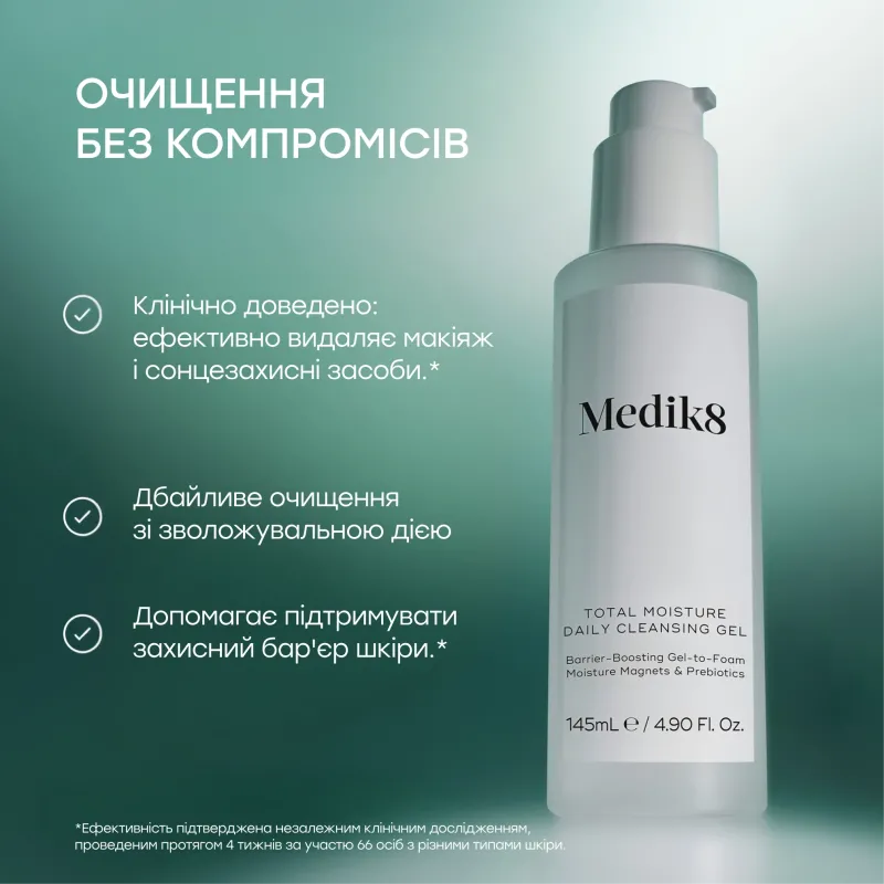 Зволожуючий очищаючий гель для обличчя Medik8 Total Moisture Daily Cleansing Gel 145 ml