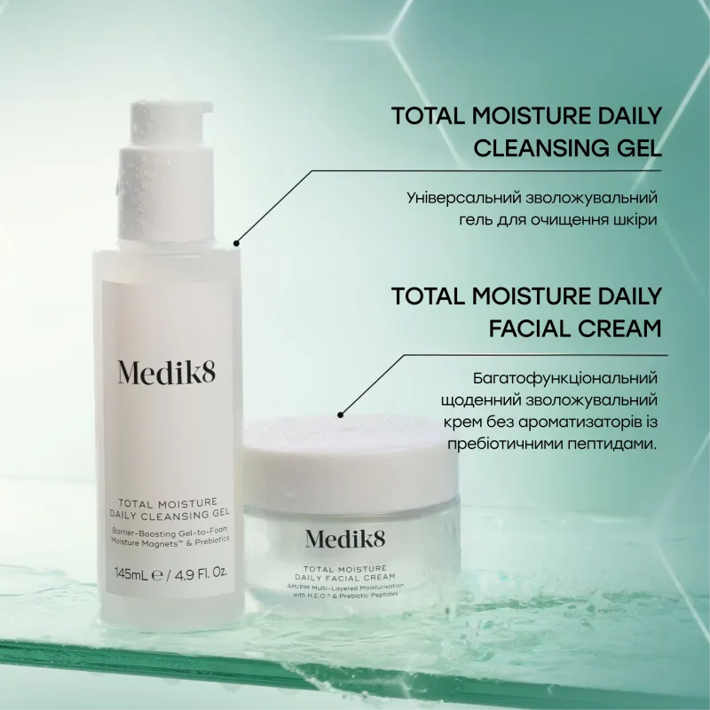 Зволожуючий очищаючий гель для обличчя Medik8 Total Moisture Daily Cleansing Gel 145 ml