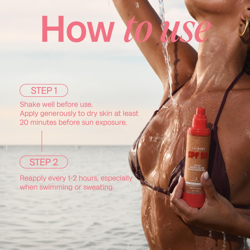Сонцезахисний гель з шимером BaliBody Sheer Glow Sunscreen Gel SPF50 95 ml