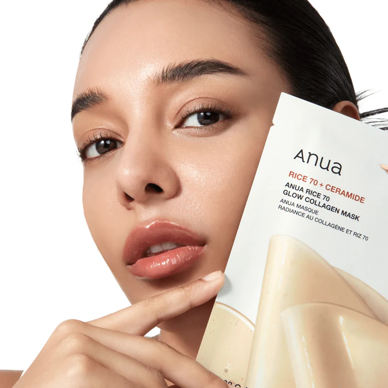 Гидрогелевая коллагеновая маска для сияния кожи лица ANUA Rice 70 Glow Collagen Mask (1 шт)