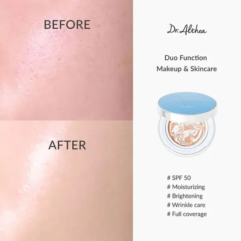 Кушон тональний Dr. Althea №21 Double Serum Balm Foundation 21 SPF50+12 g (БЕЗ ЗАПАСКИ)