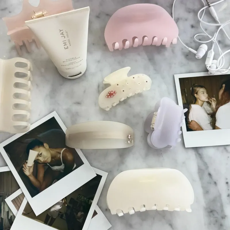 Крабик полумесяц для волос “Pink Smoke” Emi Jay Half Moon Clip in Pink Smoke