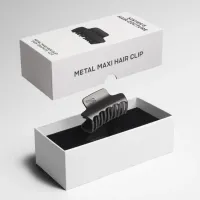 Металева заколка для волосся Sister's Aroma Matte dark graphite Maxi