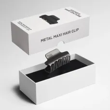 Металева заколка для волосся Sister's Aroma Matte dark graphite Maxi