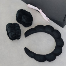 Спа набір FLTR з обручем та повʼязками на запʼястя Black