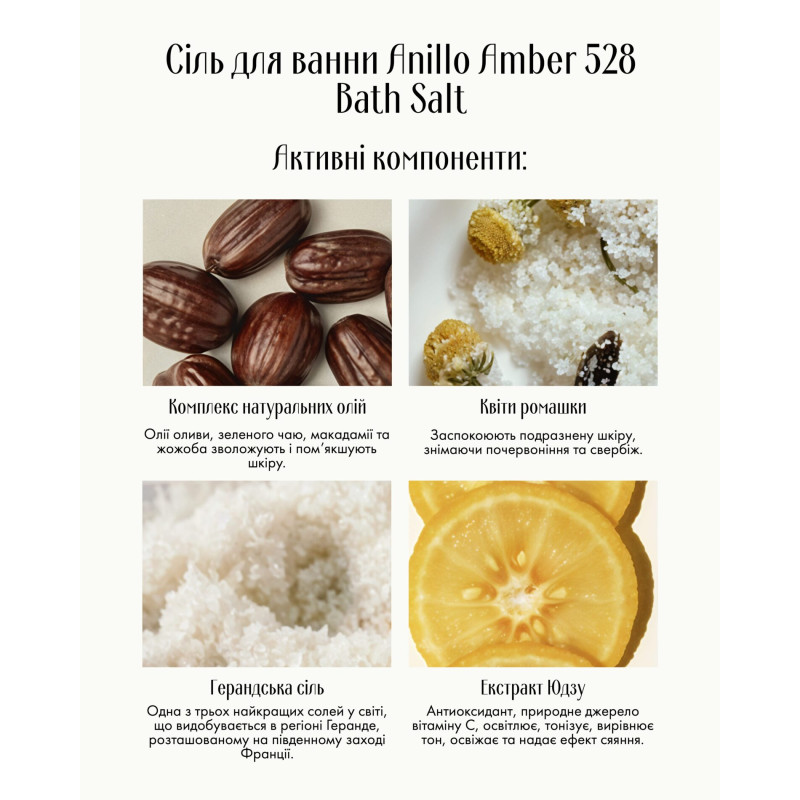 Соль для ванны ANILLO Amber 528 Bath Salt 200 ml
