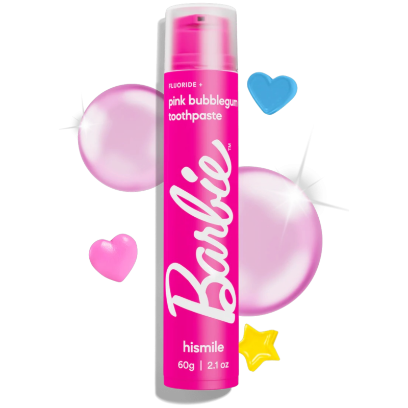 Зубна паста зі смаком жуйки Hismile Barbie Pink Bubblegum Toothpaste 60g