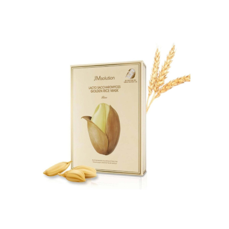 Тканевая маска для выравнивания тона JM Solution Lacto Saccharomyces Golden Rice Mask