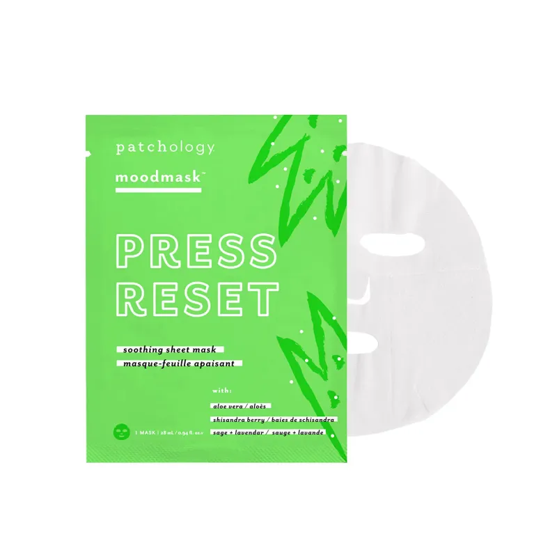 Заспокійлива та відновлююча тканинна маска Patchology Press Reset Soothing Mask