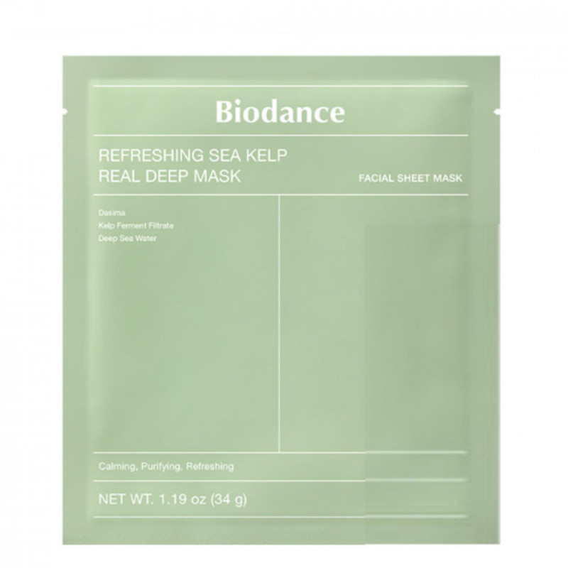 Гідрогелева освіжаюча маска з морської водорості Biodance Refreshing Sea Kelp Real Deep Sheet Mask 34g