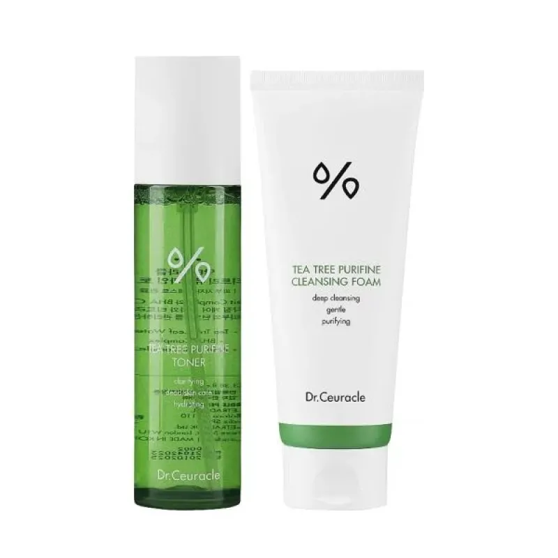 Набор средств с чайным деревом (тонер + пенка для умывания) Dr.Ceuracle Tea Tree Purifine Duo Set 2 в 1