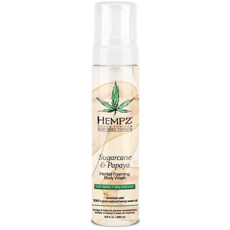 Гель-мус для душу “Тростинний цукор та Папайя” Hempz Herbal Foaming Body Wash Sugarcane and Papaya 250 ml