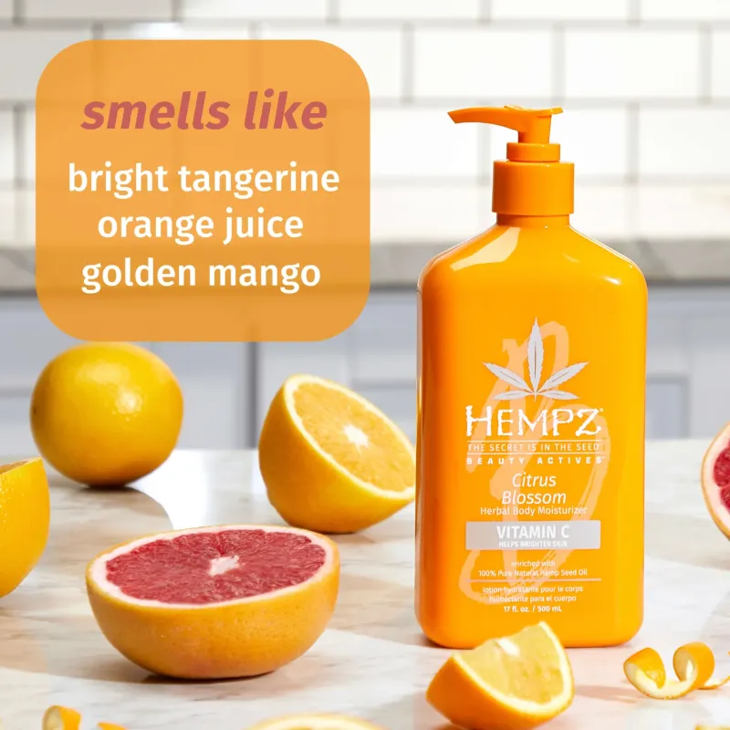 Молочко для тіла освітлююче з вітаміном С “Квіти Цитрусу” Hempz Herbal Moisturizer Citrus Blossom with Brightening Vitamin C 500 ml