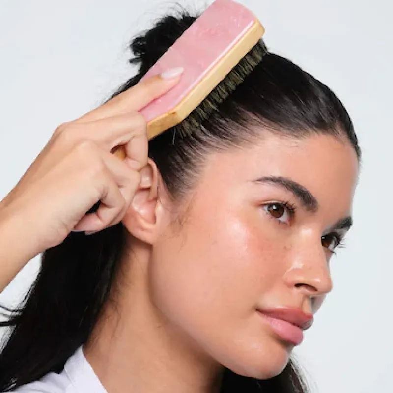 Міні щітка для волосся «Pink Chantilly» Emi Jay Mini Boar Bristle Brush in Pink Chantilly