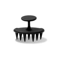 Силіконова щіточка для масажу шкіри голови MonMou SSBrush чорна